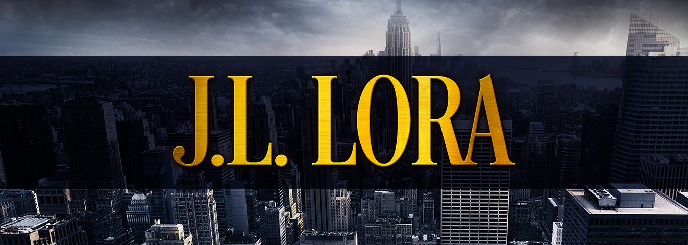 Website banner for JL Lora with New York City in the background